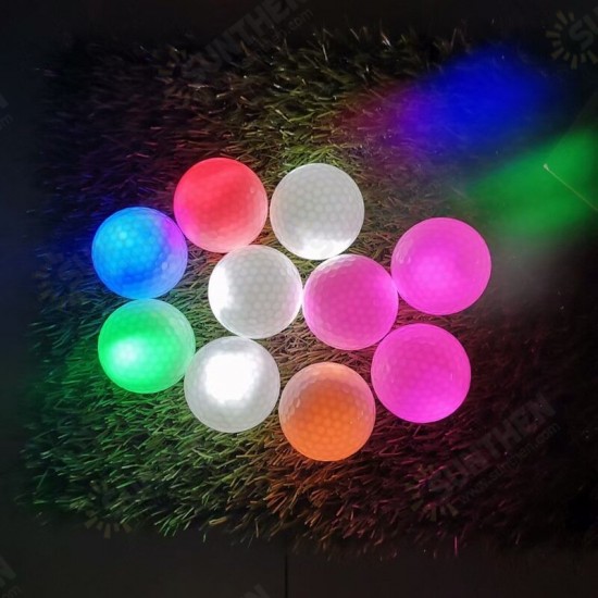 3PCS/Box Golf Balls LED Seven-Color Flashing Light-Emitting Golf Balls Night Golf Course Practice Ball Random Color