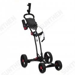 4 Wheel Folding Golf Pull Push Cart Golf Trolley Golf Bag with Umbrella Cup Holder Outdoor Team Sport 4 Wheel Folding Golf Pull Push Cart Golf Trolley Golf Bag with Umbrella Cup Holder Outdoor Team Sport
