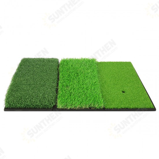 64*41CM 3-in-1 Golf Hitting Mat Multi-Function Tri-Turf Golf Practice Training for Chipping Practice Indoor/Outdoor Golf Training Tools