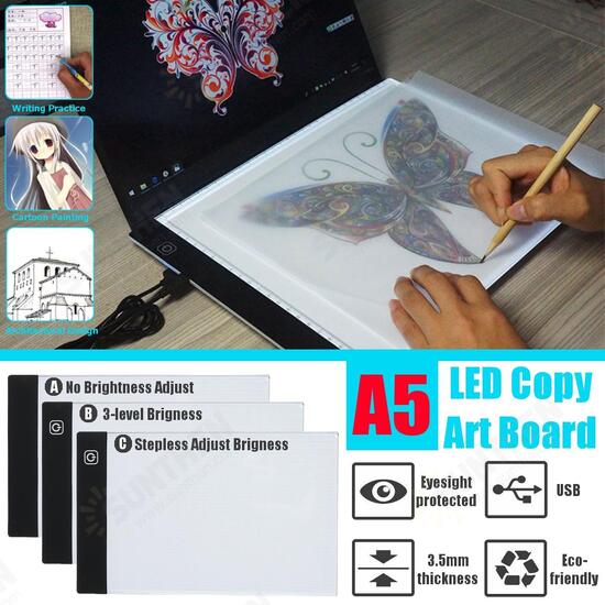 A5 LED Art Craft Drawing Copy Tracing Tattoo LED Light Box Board Pad Thin with USB Cable Paintings Graphics Tablet