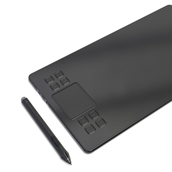 A50 10x6 Inch Work Area Graphics Drawing Tablet with 8 Hotkeys & Gesture Touch Pad 8192 Levels Battery-Free Pen for Mac PC