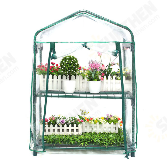 2 Layers Mini Greenhouse Home Outdoor Flower Plant Pot Gardening Winter Shelves