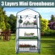 Mini Greenhouse AUEDW 3 Shelves Indoor/Outdoor Greenhouse with Zippered Cover and Metal Shelves for Growing Vegetables, Flowers and Seedlings Planting Grow Box