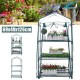 Mini Greenhouse AUEDW 3 Shelves Indoor/Outdoor Greenhouse with Zippered Cover and Metal Shelves for Growing Vegetables, Flowers and Seedlings Planting Grow Box