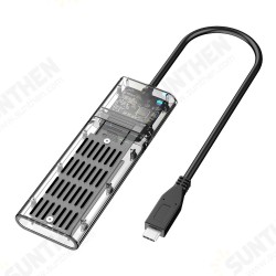JMS578 SSD Solid State SATA M.2 NGFF External Hard Drive Enclosure USB3.1 GEN1 Transparent Mobile Hard Disk Box with Type-C Cable DM201SC JMS578 SSD Solid State SATA M.2 NGFF External Hard Drive Enclosure USB3.1 GEN1 Transparent Mobile Hard Disk Box with Type-C Cable DM201SC