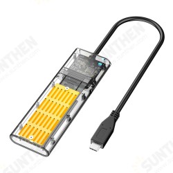 JMS578 SSD Solid State SATA M.2 NGFF External Hard Drive Enclosure USB3.1 GEN1 Transparent Mobile Hard Disk Box with Type-C Cable DM201SC JMS578 SSD Solid State SATA M.2 NGFF External Hard Drive Enclosure USB3.1 GEN1 Transparent Mobile Hard Disk Box with Type-C Cable DM201SC