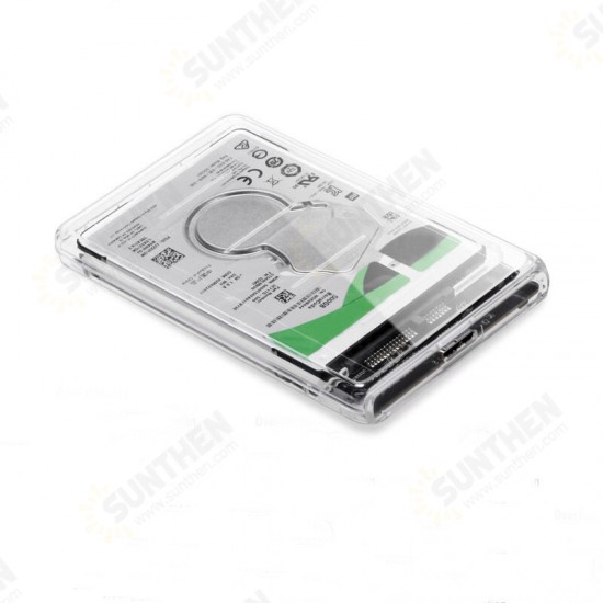 2.5 inch Hard Disk Box Transparent SATA SSD/HDD to USB3.0 Solid State Drives Enclosures Up to 2TB