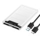 2.5 inch Hard Disk Box Transparent SATA SSD/HDD to USB3.0 Solid State Drives Enclosures Up to 2TB