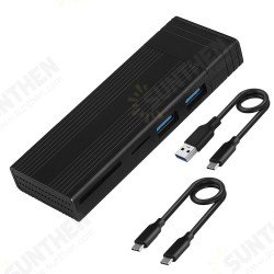 M2 SSD Hard Drive Enclosure Case M.2 NVMe/SATA 2TB External Portable Hard Drive Box SD/TF Card Reader Port with Type-C USB2.0 Cable M2 SSD Hard Drive Enclosure Case M.2 NVMe/SATA 2TB External Portable Hard Drive Box SD/TF Card Reader Port with Type-C USB2.0 Cable