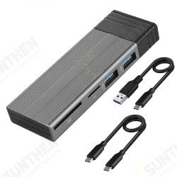 M2 SSD Hard Drive Enclosure Case M.2 NVMe/SATA 2TB External Portable Hard Drive Box SD/TF Card Reader Port with Type-C USB2.0 Cable M2 SSD Hard Drive Enclosure Case M.2 NVMe/SATA 2TB External Portable Hard Drive Box SD/TF Card Reader Port with Type-C USB2.0 Cable