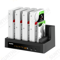 5-Bay SATA Hard Drive Docking Station 2.5inch3.5inch SSD HDD External Duplicator LED Screen Hard Drive Enclosure Case 5-Bay SATA Hard Drive Docking Station 2.5inch3.5inch SSD HDD External Duplicator LED Screen Hard Drive Enclosure Case