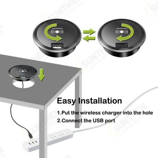 Embedded Wireless Charging Smart Socket Office Furniture Seat Gaming Table Accessories for Apple Android