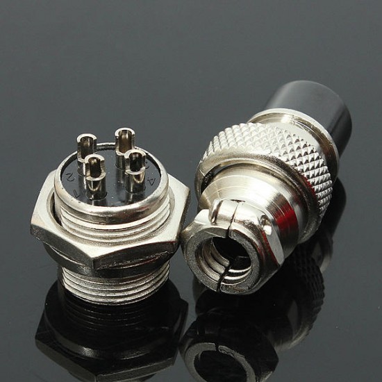 GX16-4 4-Pin 16mm Aviation Pug Male and Female Panel Metal Connector