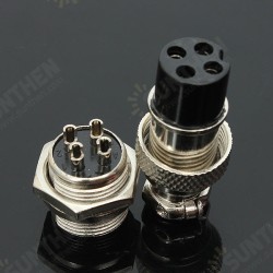 GX16-4 4-Pin 16mm Aviation Pug Male and Female Panel Metal Connector GX16-4 4-Pin 16mm Aviation Pug Male and Female Panel Metal Connector