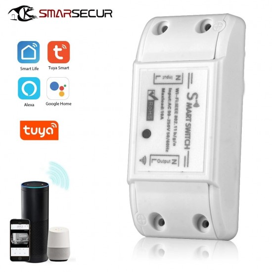 Tuya WiFi Switch Smart Wireless Light Switch Remote Control Universal DIY Module for Smart Home Automation Solution work with Smart Life Tuya APP Support Alexa Google Home
