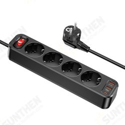 NS1 4000W 4 Outlets Power Strip Socket USB Charger With 4AC Outlet/20W USB-C PD/18W 2USB-A QC3.0 Output Fast Charging EU Plug For iPhone OnePlus NS1 4000W 4 Outlets Power Strip Socket USB Charger With 4AC Outlet/20W USB-C PD/18W 2USB-A QC3.0 Output Fast Charging EU Plug For iPhone OnePlus