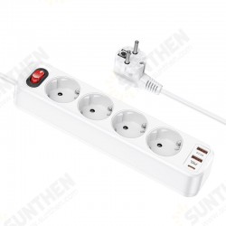 NS1 4000W 4 Outlets Power Strip Socket USB Charger With 4AC Outlet/20W USB-C PD/18W 2USB-A QC3.0 Output Fast Charging EU Plug For iPhone OnePlus NS1 4000W 4 Outlets Power Strip Socket USB Charger With 4AC Outlet/20W USB-C PD/18W 2USB-A QC3.0 Output Fast Charging EU Plug For iPhone OnePlus