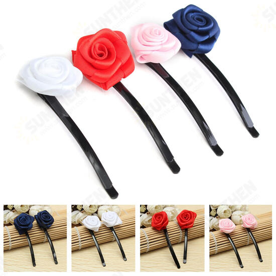 6pcs Rose Flowers Hair Pins Grips Clips Accessories for Wedding Party