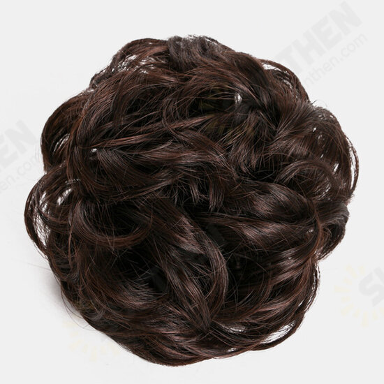 7 Colors Hair Bun Extensions Wavy Curly Messy Donut Chignons Hair Piece Wig Hairpiece