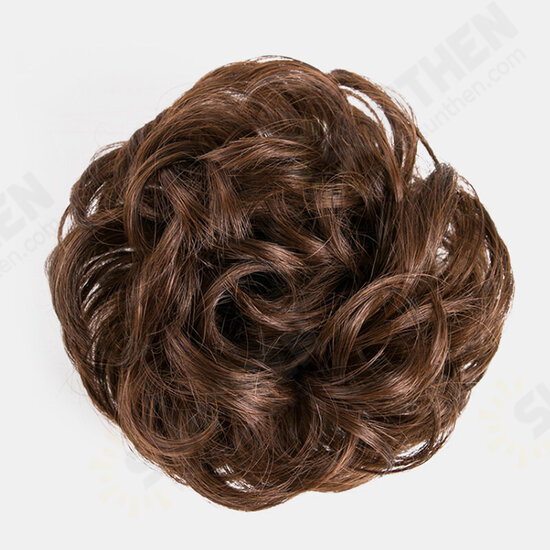 7 Colors Hair Bun Extensions Wavy Curly Messy Donut Chignons Hair Piece Wig Hairpiece