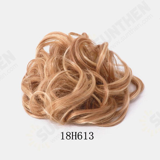 7 Colors Hair Bun Extensions Wavy Curly Messy Donut Chignons Hair Piece Wig Hairpiece