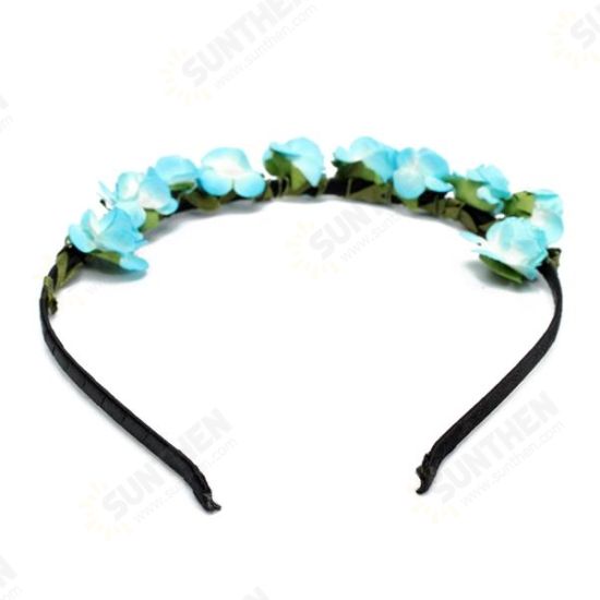 Boho Holiday Wedding Floral Rose Flower Garland Hair Head Hoop Band