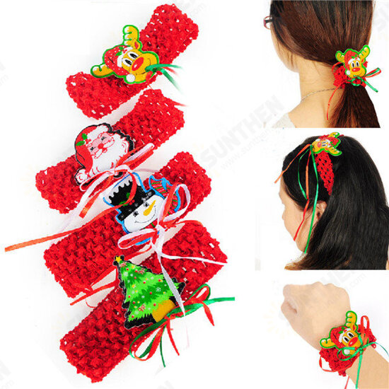 Cute Women Christmas Elastic Headbrands Xmas Hair Accessories Party Decoration