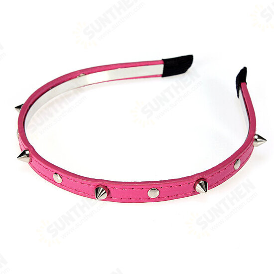 Fashion Punk Headbrand Bow Spike Rivets Studded Hair Band Unisex