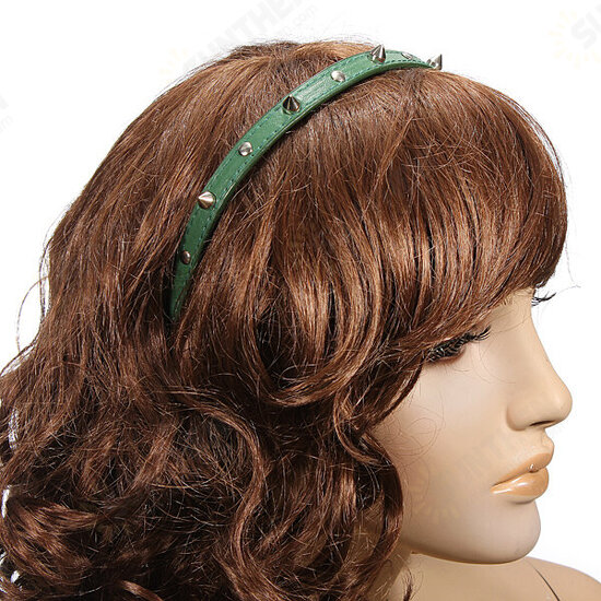 Fashion Punk Headbrand Bow Spike Rivets Studded Hair Band Unisex