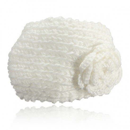 Flower Hand Knit Crochet Head Wrap Ear Warmer Headbrand Headwear