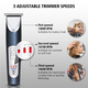 A96 Hair Clipper Waterproof Cordless Men's Trimmer with 3 Adjustable Speeds 4 Replacement Head Professional Haircut Kit