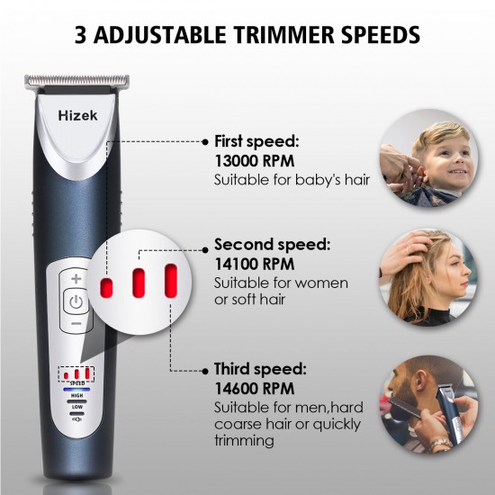 A96 Hair Clipper Waterproof Cordless Men's Trimmer with 3 Adjustable Speeds 4 Replacement Head Professional Haircut Kit