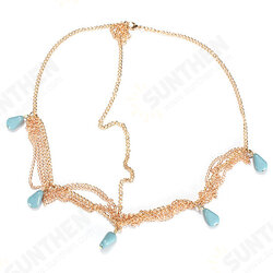 Lady Headdress Turquoise Stone Gold Headbrand Hair Cuff Chain Lady Headdress Turquoise Stone Gold Headbrand Hair Cuff Chain