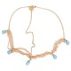 Lady Headdress Turquoise Stone Gold Headbrand Hair Cuff Chain