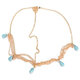 Lady Headdress Turquoise Stone Gold Headbrand Hair Cuff Chain