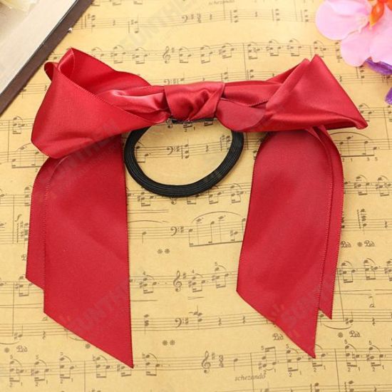 Multicolor Scrunchie Ponytail Holder Satin Ribbon Bow Bowknot Hair Band Rope