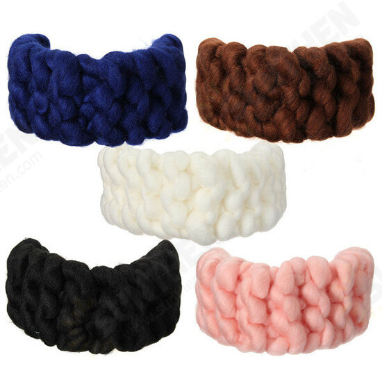 Vintage Handmade Knitting Hair Band Head Wrap Hair Accessories Winter Autumn 5 Colors