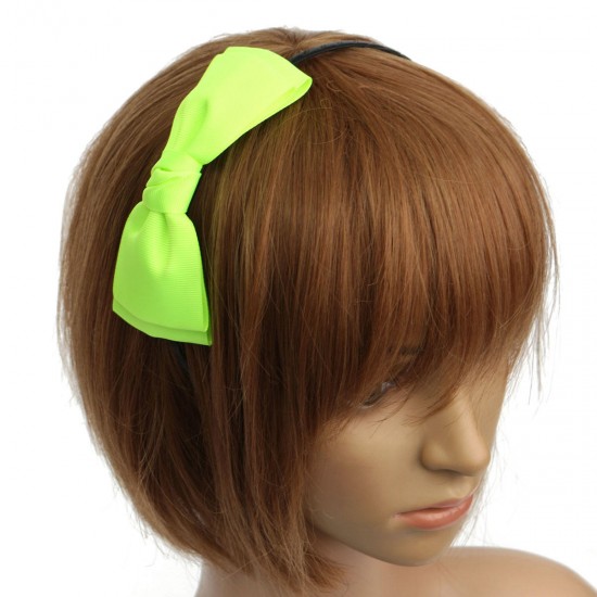 Woman Cute Butterfly Satin Bow Headbrand Hair Accessories Tool