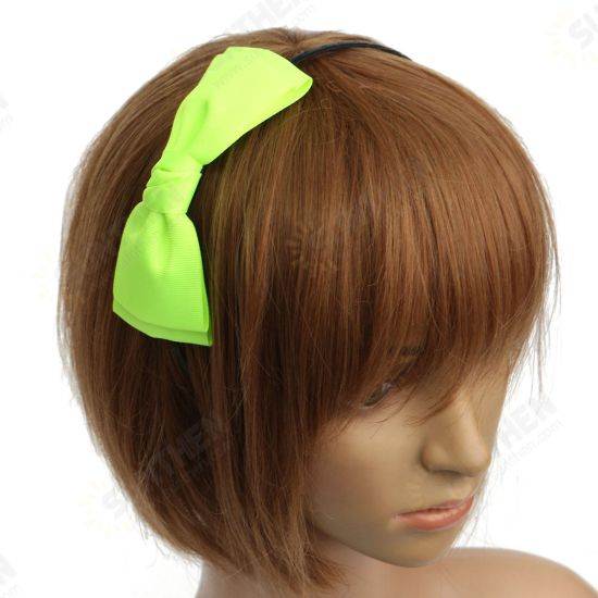 Woman Cute Butterfly Satin Bow Headbrand Hair Accessories Tool