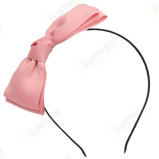 Woman Cute Butterfly Satin Bow Headbrand Hair Accessories Tool