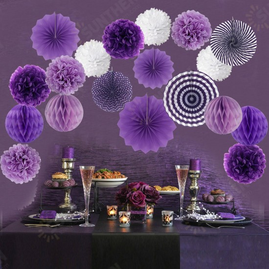 19Pcs Tissue Paper Pom Poms Flower Balls Pompom For Wedding Party Home Baby Shower Decorations