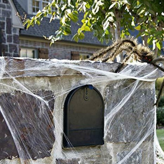 250g Spider Web With 48Pcs Small Spiders Halloween Outdoor Party Decorations Props Supplies