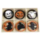 Colorful Halloween Six-square Grid Ghost Pendant Wooden Chips Home Party Decoration Creative Festival Gift - 18PCS/Box