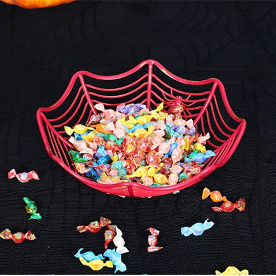 Halloween Candy Basket Bowls Spider Web Plastic Bowls for Kids Trick or Treat Candy Halloween Baskets Decoration