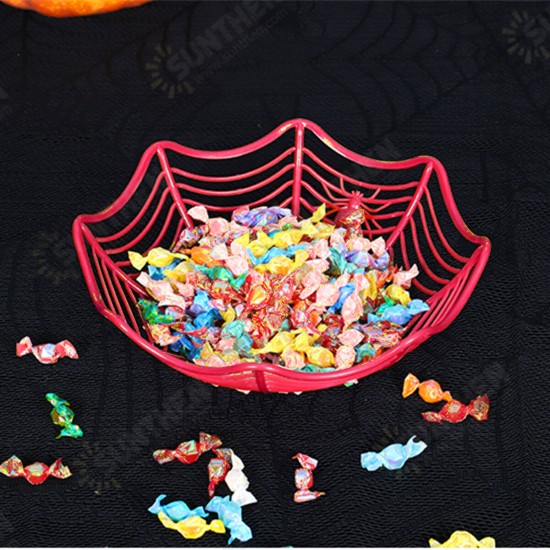 Halloween Candy Basket Bowls Spider Web Plastic Bowls for Kids Trick or Treat Candy Halloween Baskets Decoration