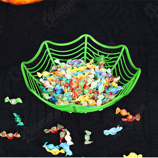 Halloween Candy Basket Bowls Spider Web Plastic Bowls for Kids Trick or Treat Candy Halloween Baskets Decoration