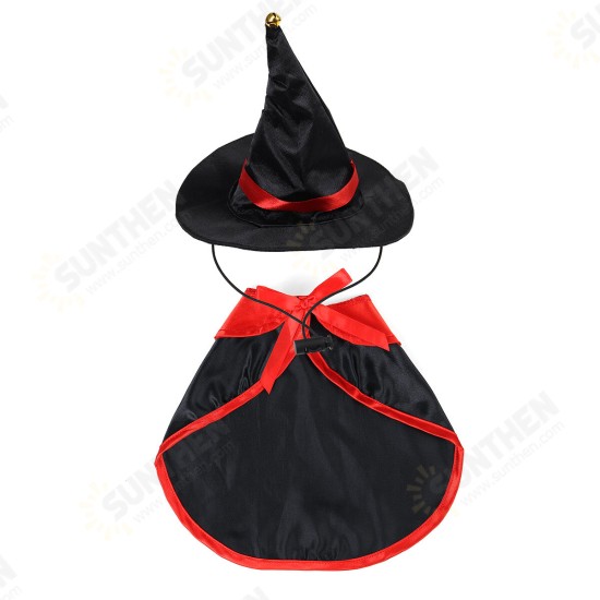 Halloween Costume Pet Cat Small Dog Vampire Hat Cape Cloak Halloween Cosplay Fancy Dress Costume for Pet Decor