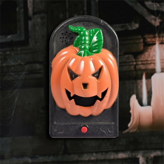 Halloween Doorbell Glowing Sounding Horror Toy Welcome Door Hanging Skull Decora Horror Props Glowing Hanging Piece Bell