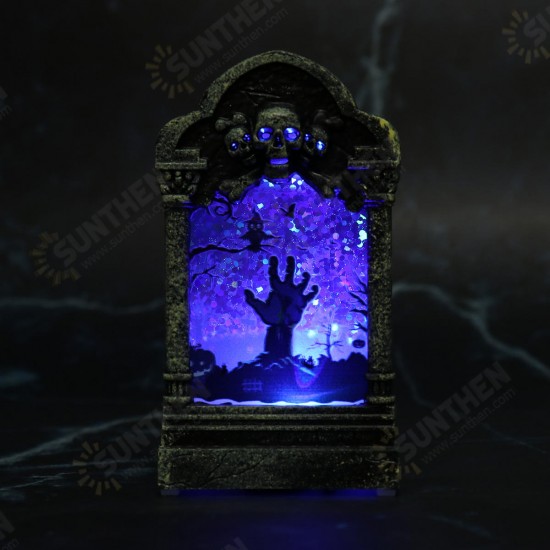 Halloween Gravestone Light Box Light Decorations Prop Tombstone LED Theme Party Decor