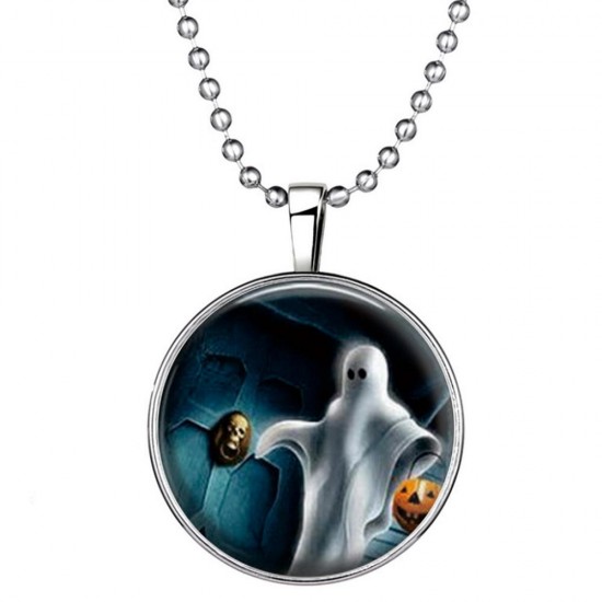 Halloween Jewelry Glowing Black Animal Magic Pendant Stainless Steel Chain Necklace